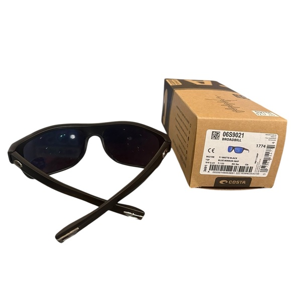 2024 COSTA DEL MAR Broadbill POLARIZED Sunglasses Black Blue Mirror 580P 06S9021 - Picture 3 of 5